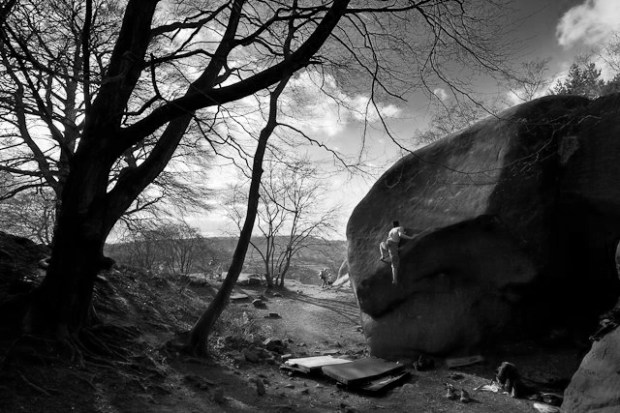 Michele Caminati - Angels' Share E8 7a (font 7c+) at Black Rocks, Peak District, UK
